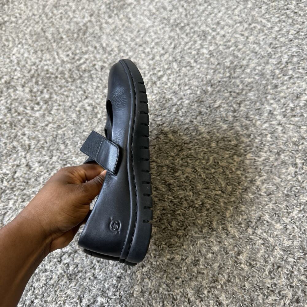 Born Aspen Leather Mary Jane Flats Shoe Women's Size US 7 M Black Preppy NEW - Picture 4 of 7